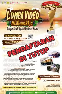Read more about the article PENDAFTARAN LOMBA VIDEO SUDAH DITUTUP