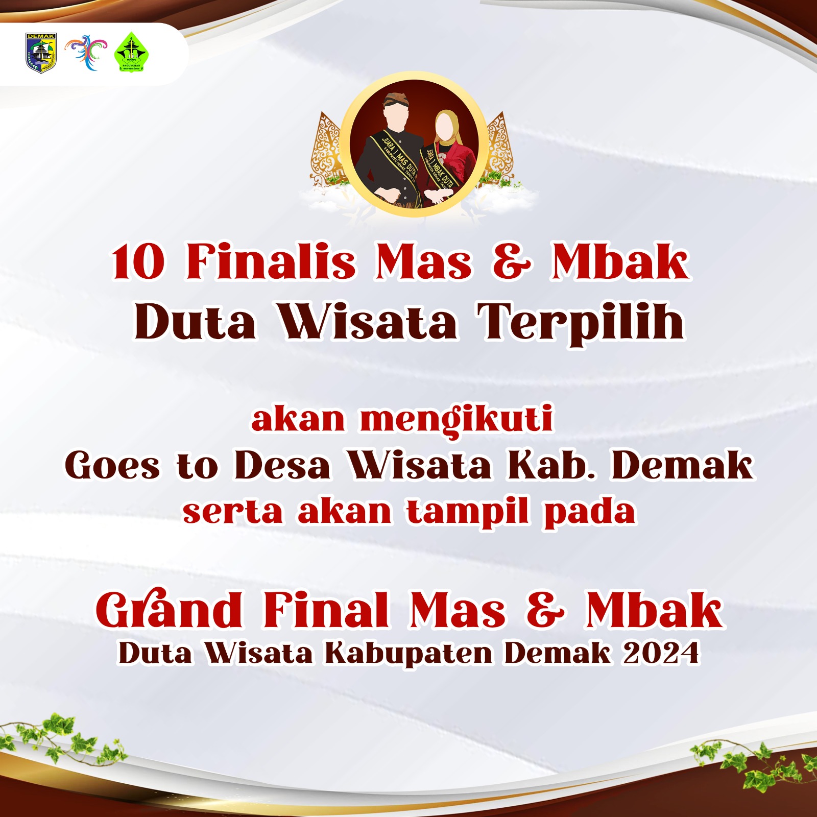 You are currently viewing Finalis Mas dan Mbak Demak Ready Goes To Desa Wisata Demak